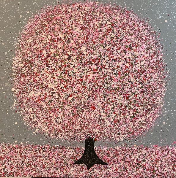 Cherry Blossom on a Stormy Day 76x76cm