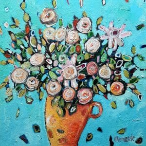 Happy Bouquet oil on canvas 30x30cm £250