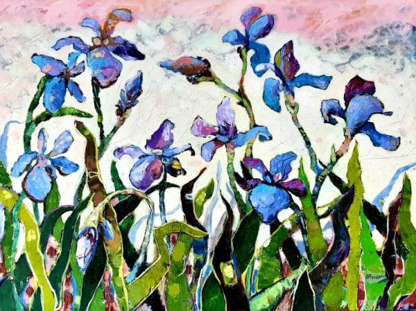 Irises dancing with the wind oil 80x60cm £800