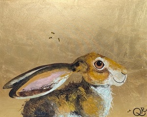 Beatrice by Quinn Russell, Gold Leafon Canvas,61 x 76 cm, £1300