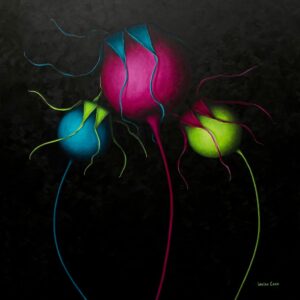 Closer 100 x 100 x 3.5 cm Acrylic on Box Canvas Unframed £975 To Artist Louisa Corr