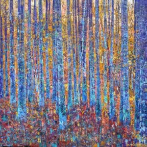 Forest Light 100 x 100 x 4 cm, OIl & Cold Wax on Canvas, Unframed (£1500 to artist)