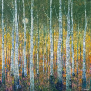 Moonlight 90 x 90 x 4 cm, Oil & Cold Wax on Canvas, Unframed (£1300 to artist)