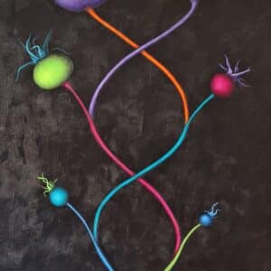 Tangle Waltz 100 x 50 x 3.5 cm Acrylic on Box Canvas Unframed £447.50 To Artist Louisa Corr