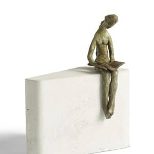 A Good Read 19.5x15x9cm bronze resin and stone ed. 35 Gall P £550